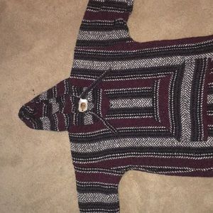 Dashiki-like poncho sweater